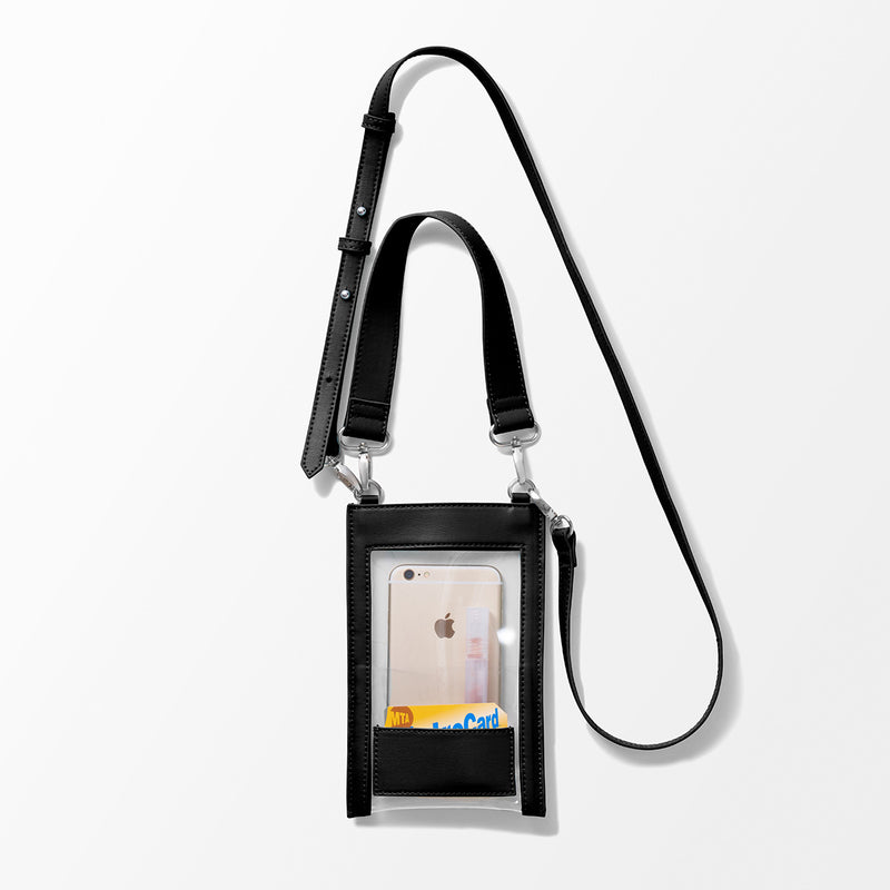 3Way Apple Vegan Leather Smartphone Shoulder Bag ／ BLACK – Aww