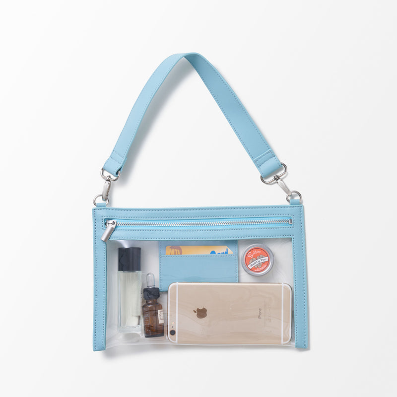 4Way Apple Vegan Leather Shoulder Pouch Bag </font><br>BLUE