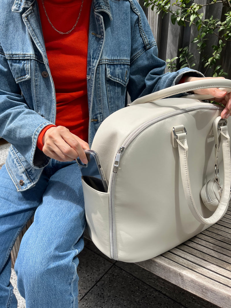 【yŪバンブーレザー】プレミアムウィークエンドボストンバッグ (30L)