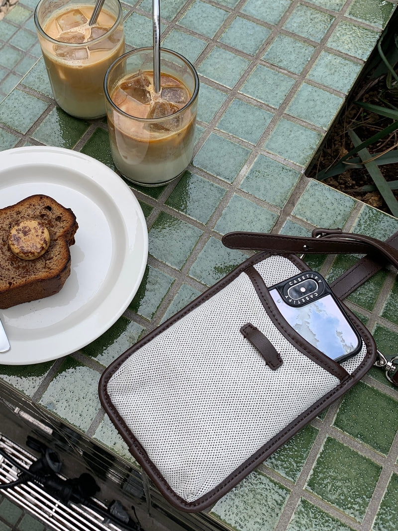 【サボテンレザー】スマートフォンショルダー BROWN