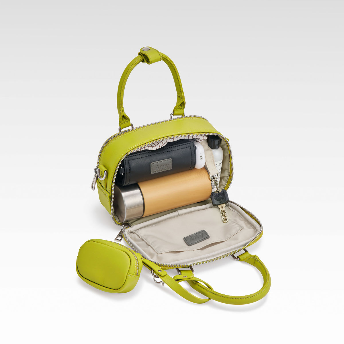 【yŪバンブーレザー】 プレミアムショルダーミニバッグ (2.7L)